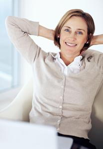 A women Relaxing on a chair